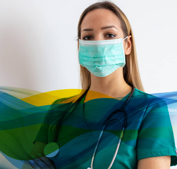 female healthcare worker with mask